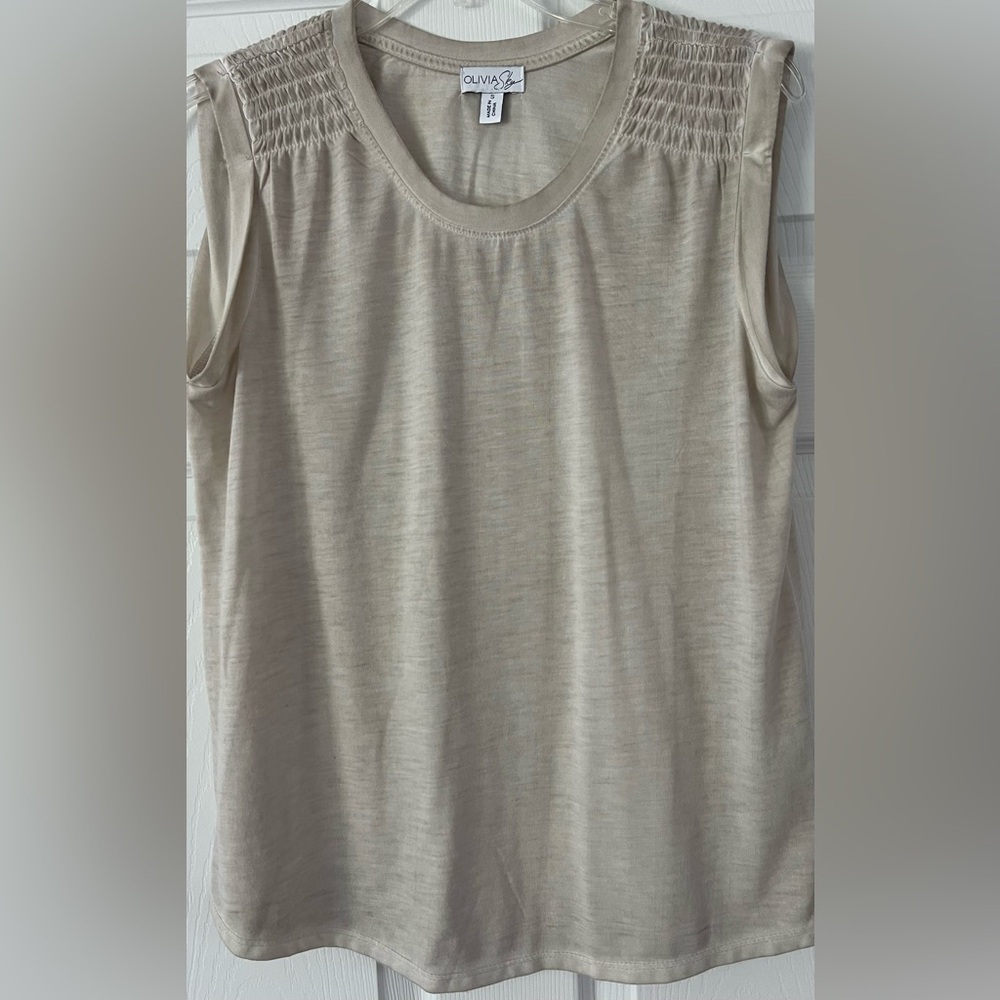 NWOT Olivia Sky Smocked Tee